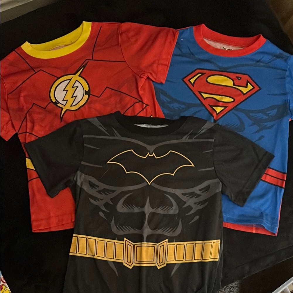Superhero Kids Shirt Set - Red, Blue, Black